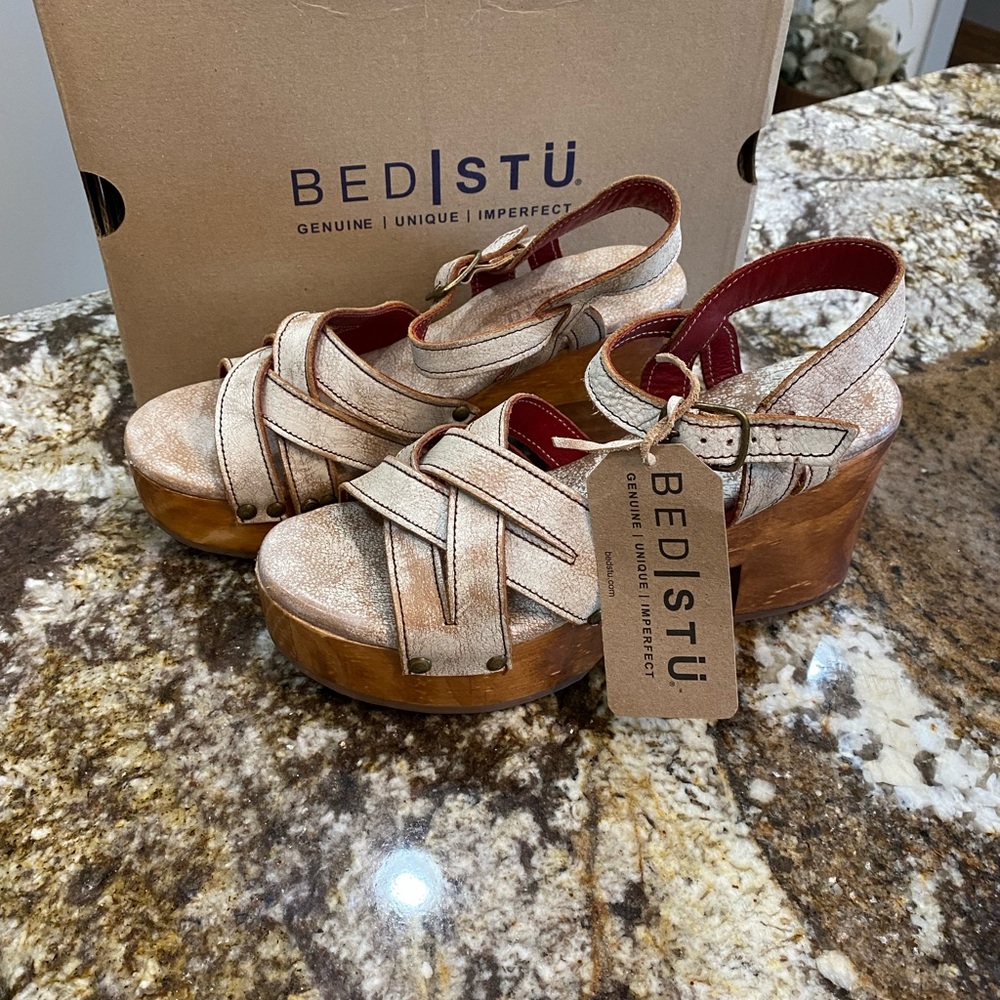 Bed Stu adjustable Leather Clog sandal 8.5